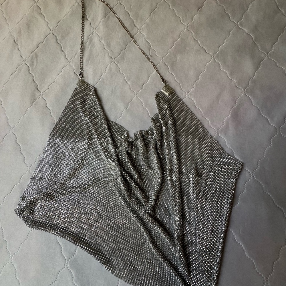 Silver Chainmail Halter Top - Picture 2 of 3